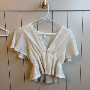 Elegant White Ruffle Top